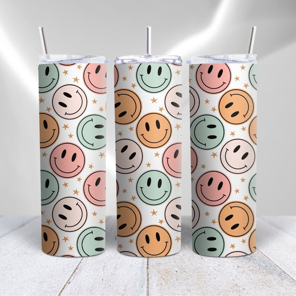 Smiley Face Metal Insulated Tumbler